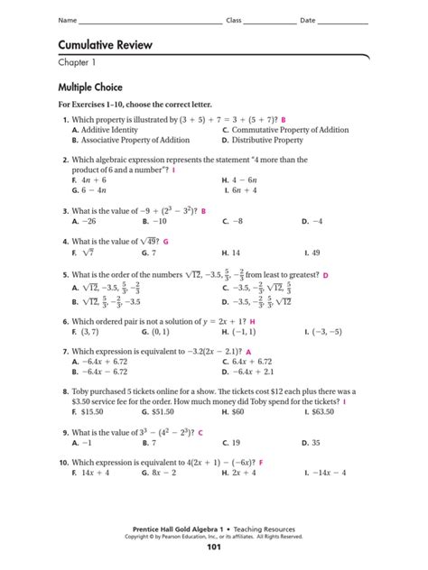 Full Download Cumulative Review Chapters 1 8 Answers Algebra 