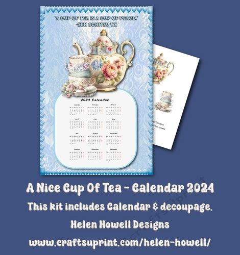 cup of tea 2018 calendar