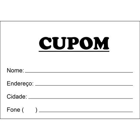 Cupom Para Sorteio