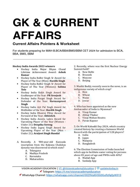 Current Affairs For Class 4