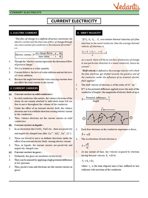 Current Electricity Class 12 Notes