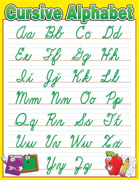 Cursive Alphabet Chart Kids Printables Abc Chart In Cursive - Abc Chart In Cursive