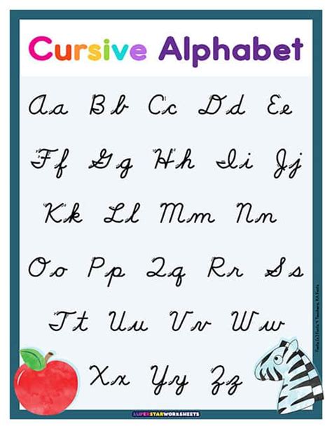 Cursive Alphabet Charts Superstar Worksheets Cursive Capital Letters Chart - Cursive Capital Letters Chart