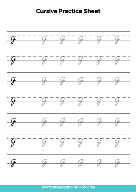 Cursive Handwriting Sheets Lowercase G L Lower Case G In Cursive - Lower Case G In Cursive