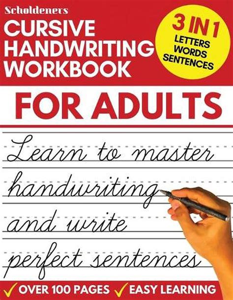 Cursive Handwriting Workbook For Adults 200 Pages Of Practice Cursive Writing Adults - Practice Cursive Writing Adults