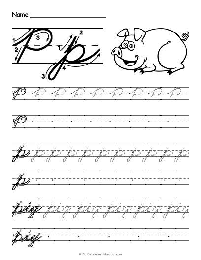 Cursive Letter P Worksheet Letter P In Cursive Writing - Letter P In Cursive Writing