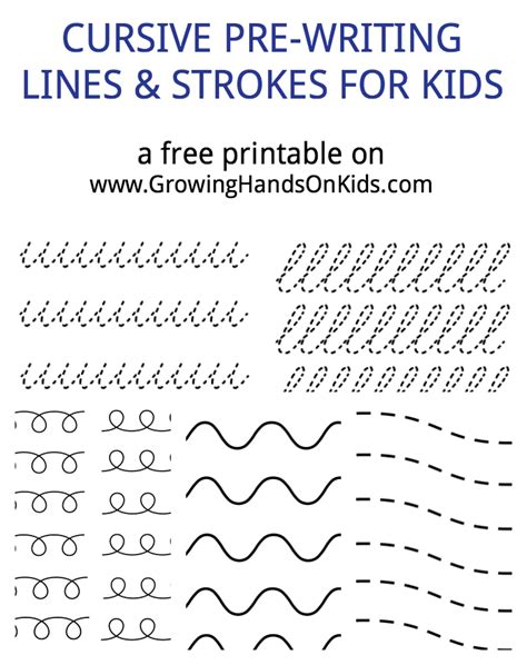 Cursive Pre Writing Lines And Strokes For Kids Beginning Cursive Writing - Beginning Cursive Writing