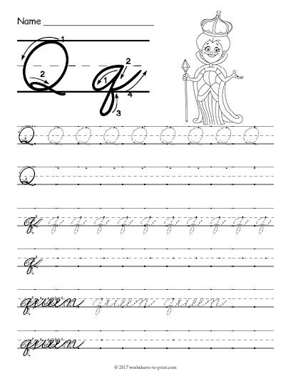 Cursive Q Letter Q Worksheets For Handwriting Practice Lower Case Q In Cursive Writing - Lower Case Q In Cursive Writing