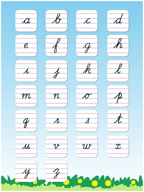 Cursive Small Letters A To Z