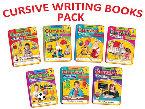 Cursive Writing 7 Books Pack Capital Letters Small Cursive Writing Practice Book - Cursive Writing Practice Book