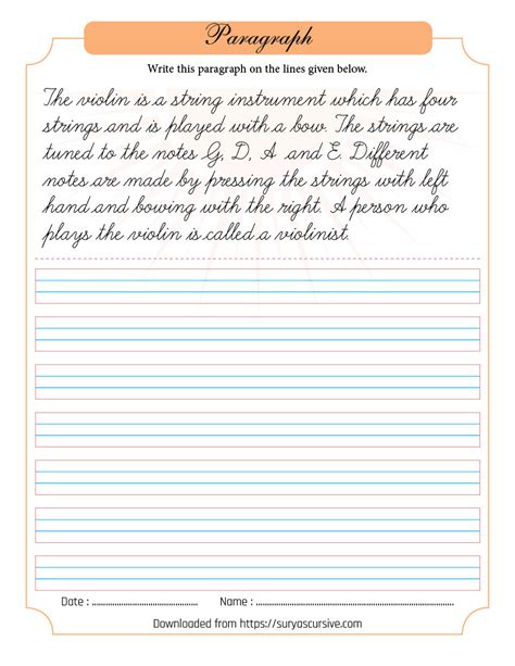 Cursive Writing Paragraph In English   Free Cursive Writing Worksheets Printable K5 Learning - Cursive Writing Paragraph In English
