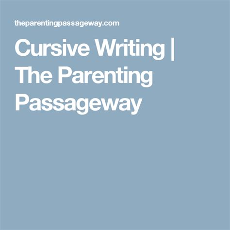 Cursive Writing The Parenting Passageway Family Cursive Writing - Family Cursive Writing