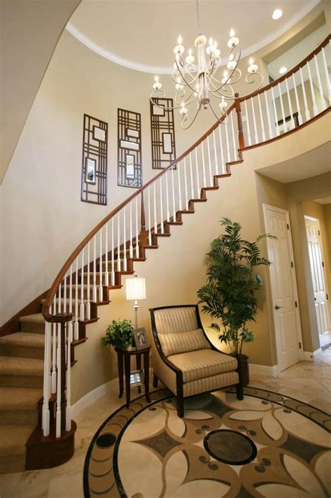 Curved Staircase Foyer Home Ideas