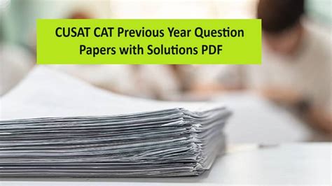 Read Cusat Cat Previous Year Question Papers 