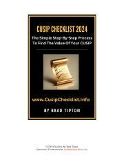 cusip checklist a simple 12 step process to find your cusip and the value of your birth certificate