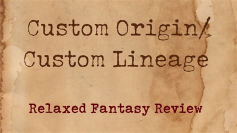 Custom Lineage 5e