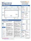 Read Custom Guide Word 2010 Quick Reference 