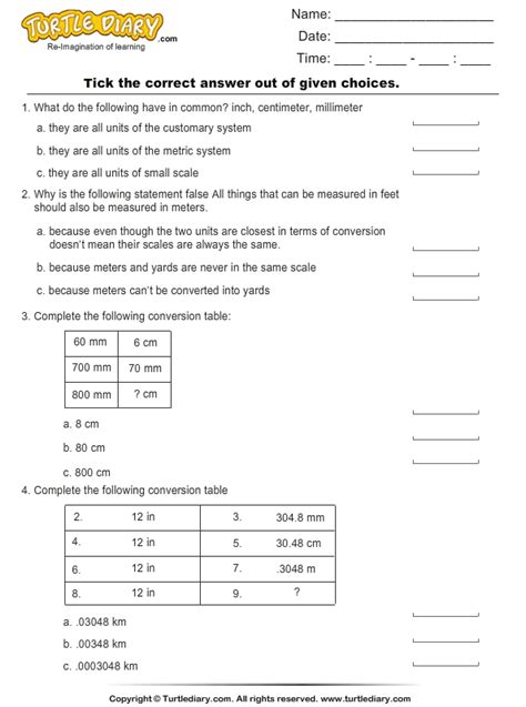 Customary Units Of Length Turtle Diary Worksheet Unit Of Length Worksheet - Unit Of Length Worksheet