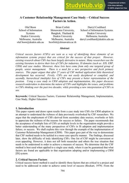 Customer Relationship Management Case Studies