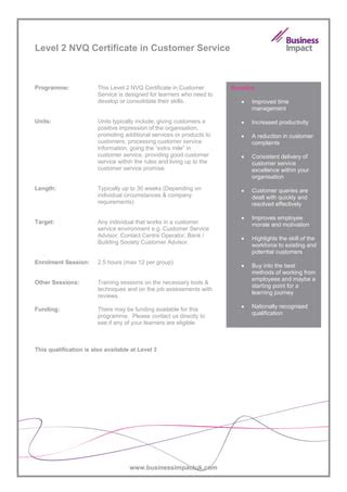 Customer Service Nvq Level 2 Units Answers
