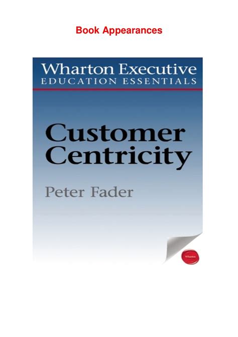 Read Online Customer Centricity Wharton Executive Essentials 