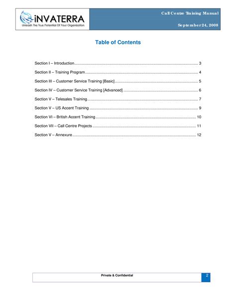 Download Customer Service Call Center Training Manual Template 