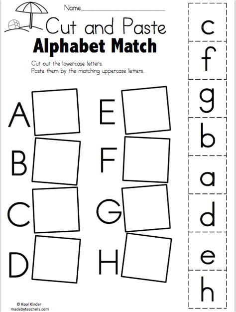 Cut And Paste Alphabet Match   Free Printable Alphabet Cut And Paste Letter Tracing - Cut And Paste Alphabet Match