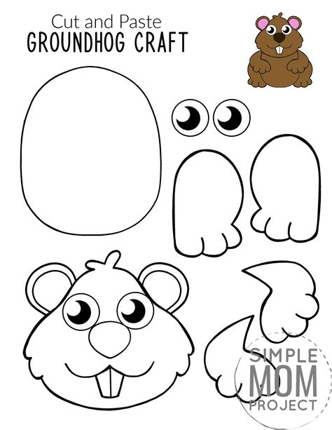 Cut And Paste Groundhog Day Shape Craft The Cut And Paste Crafts - Cut And Paste Crafts