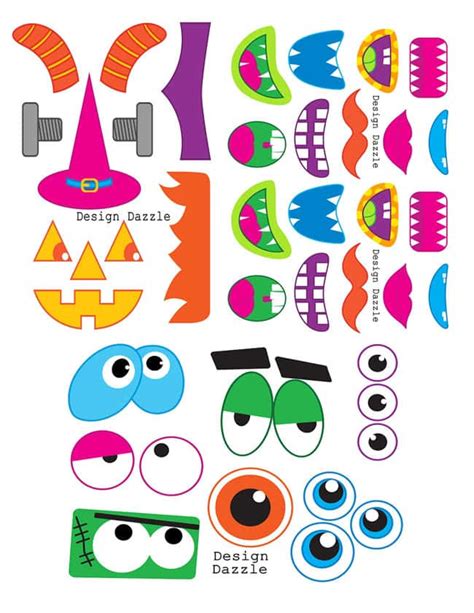 Cut And Paste Halloween Monster Face Kids Craft Halloween Cut And Paste Craft - Halloween Cut And Paste Craft