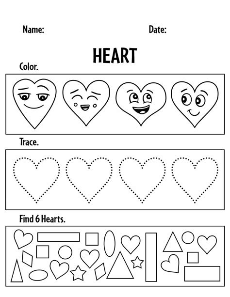 Cut And Paste Hearts Worksheets For Valentineu0027s Day Heart Worksheets For Preschool - Heart Worksheets For Preschool