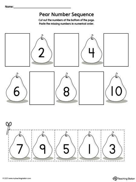 Cut And Paste Number Sequence 1 10 Printable Number Cut And Paste - Number Cut And Paste