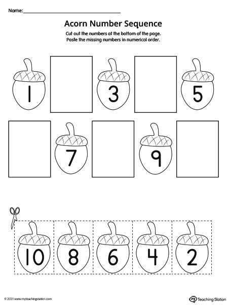 Cut And Paste Number Sequencing Worksheet Worksheets Twinkl Cut And Paste Numbers - Cut And Paste Numbers