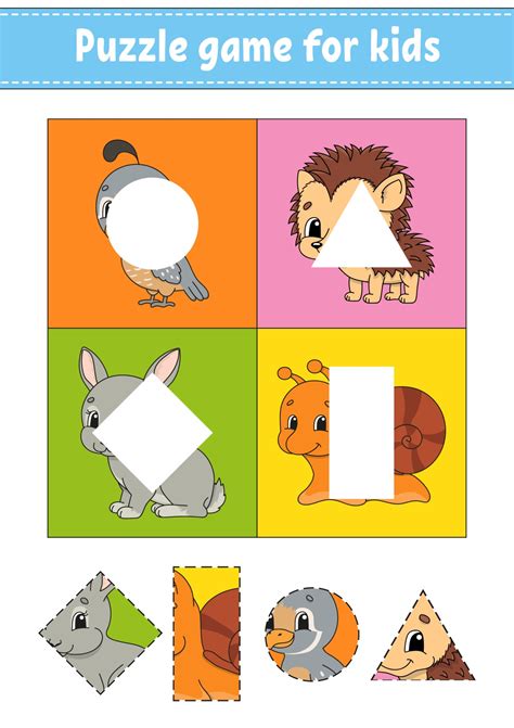 Cut And Paste Picture Puzzle Worksheet For Kindergarten Cut And Paste Puzzles For Kindergarten - Cut And Paste Puzzles For Kindergarten