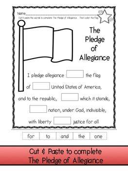 Cut And Paste Pledge Of Allegiance Words Printable Pledge Of Allegiance Printables - Pledge Of Allegiance Printables
