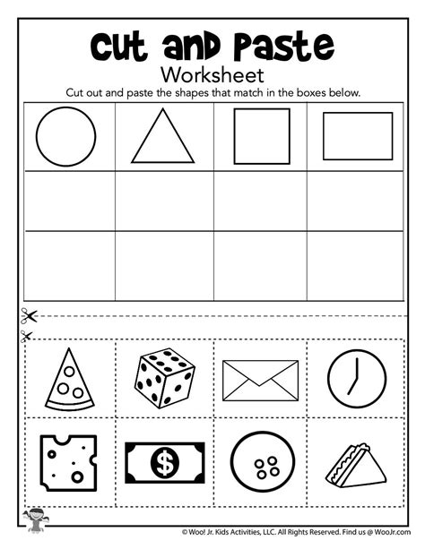 Cut And Paste Worksheets Pinterest Shapes For Kindergarten Worksheets - Shapes For Kindergarten Worksheets