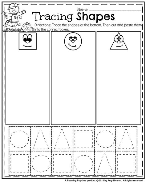 Cut Trace And Paste Practice Shapes Reproducible Reproducible Student Worksheet - Reproducible Student Worksheet