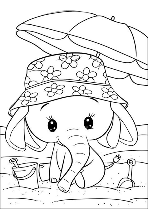 Cute Baby Elephant Coloring Page Free Printable Coloring Colouring Picture Of Elephant - Colouring Picture Of Elephant