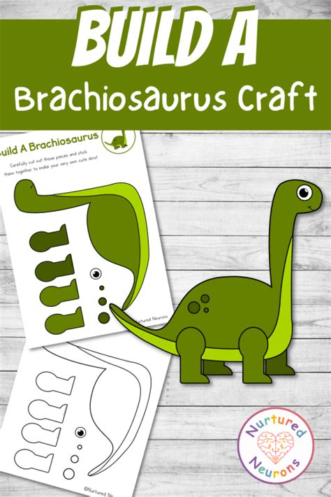 Cute Build A Brachiosaurus Craft Cut And Paste Dinosaur Cut And Paste Activity - Dinosaur Cut And Paste Activity