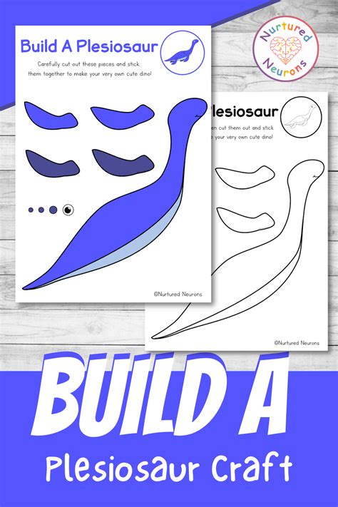 Cute Build A Plesiosaur Craft Cut And Paste Cut And Paste Dinosaur - Cut And Paste Dinosaur