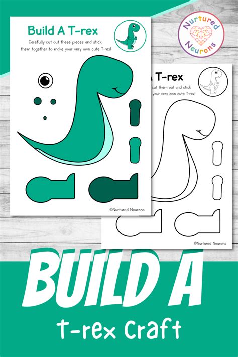Cute Build A T Rex Craft Cut And Dinosaur Cut And Paste Activity - Dinosaur Cut And Paste Activity
