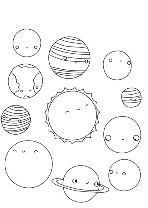 Cute Cartoon Solar System Coloring Page Download Print Cute Solar System Coloring Pages - Cute Solar System Coloring Pages