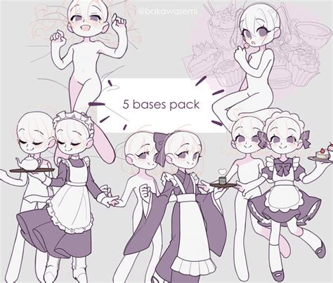 Procreate Chibi Base Chibi Pose Anime Chibi Stamp Guide Chibi Reference  Chibi Doll Procreate Pose Female Character Template P2U Base 