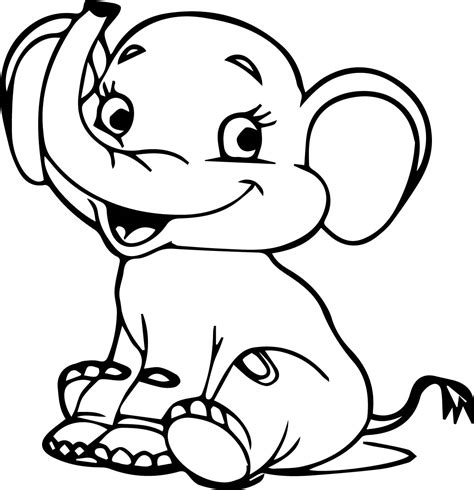 Cute Elephant Coloring Page Free Printable Coloring Pages Elephant Picture To Color - Elephant Picture To Color