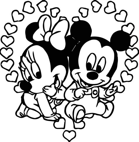 Cute Minnie And Mickey Mouse Coloring Pages