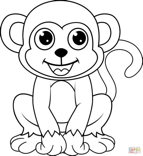 Cute Monkey Coloring Pages Divyajanan Monkey Coloring Pages For Preschoolers - Monkey Coloring Pages For Preschoolers