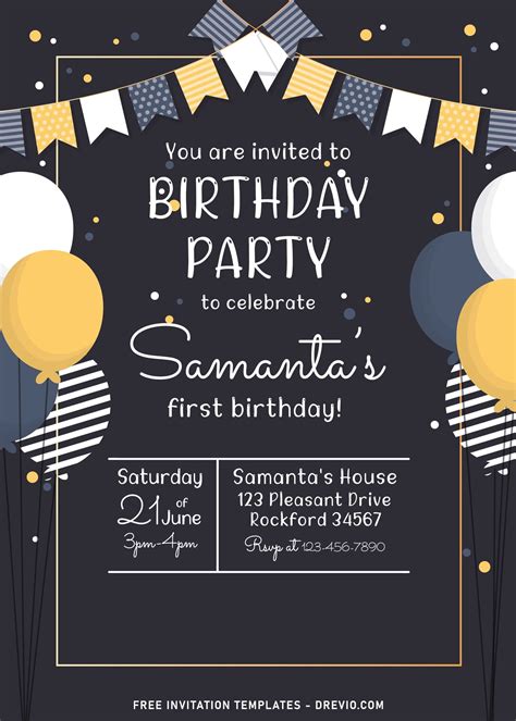 Cute Party Invitations Or Announcements To Print Party Balloon Pictures To Print - Balloon Pictures To Print