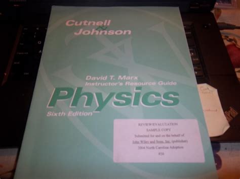 Cutnell And Johnson Physics 6th Edition Answers