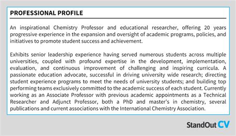 cv biography example personal statement