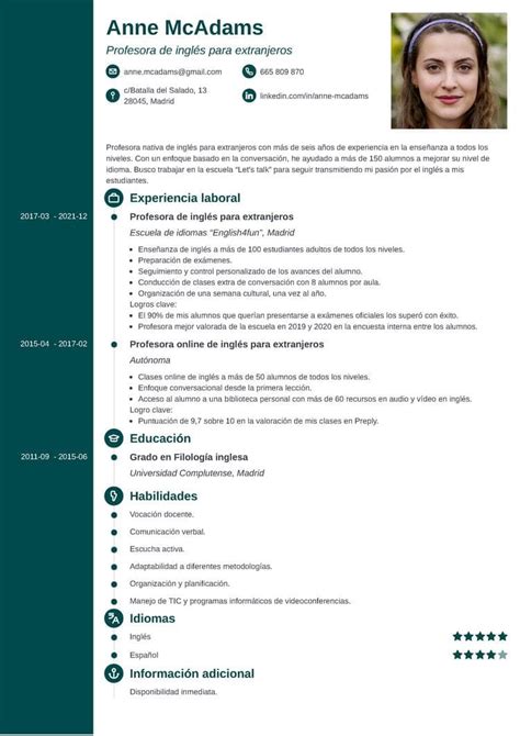 Cv Ejemplos Pdf