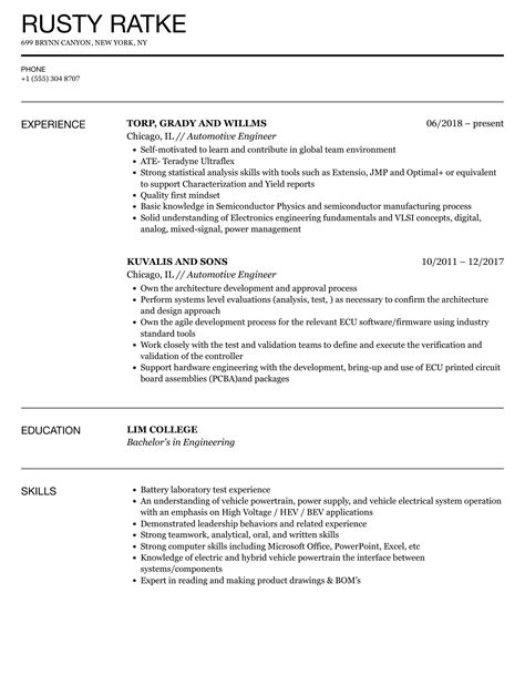 Full Download Cv Format For Diploma Automobile Engineers 